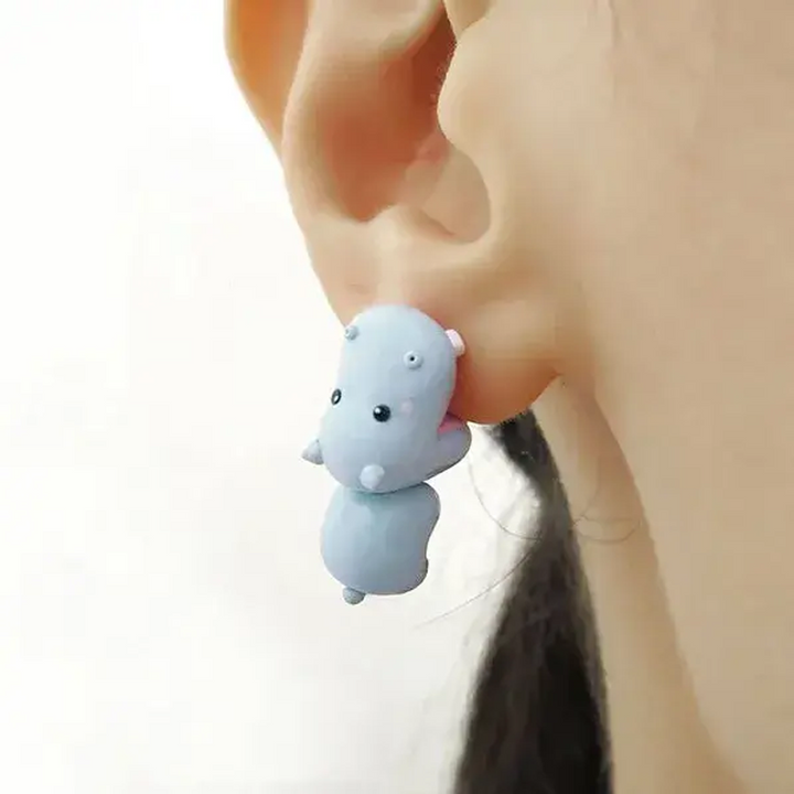 Sweet animal stud earrings for her, modern polymer jewelry featuring cute animals