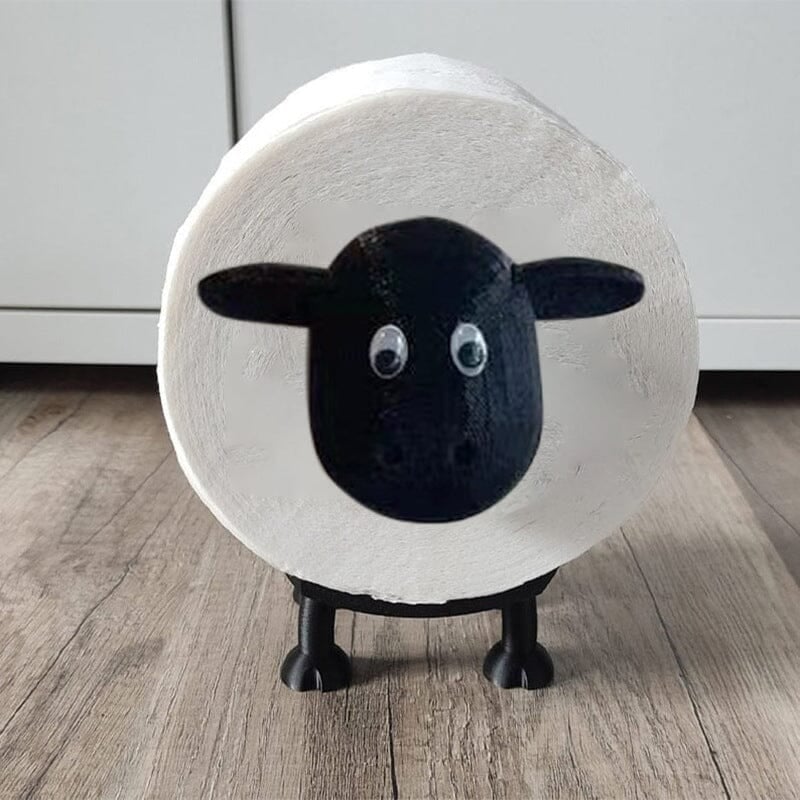 Stylish sheep toilet paper storage, resin holder for bathroom decor, adds charm & organization