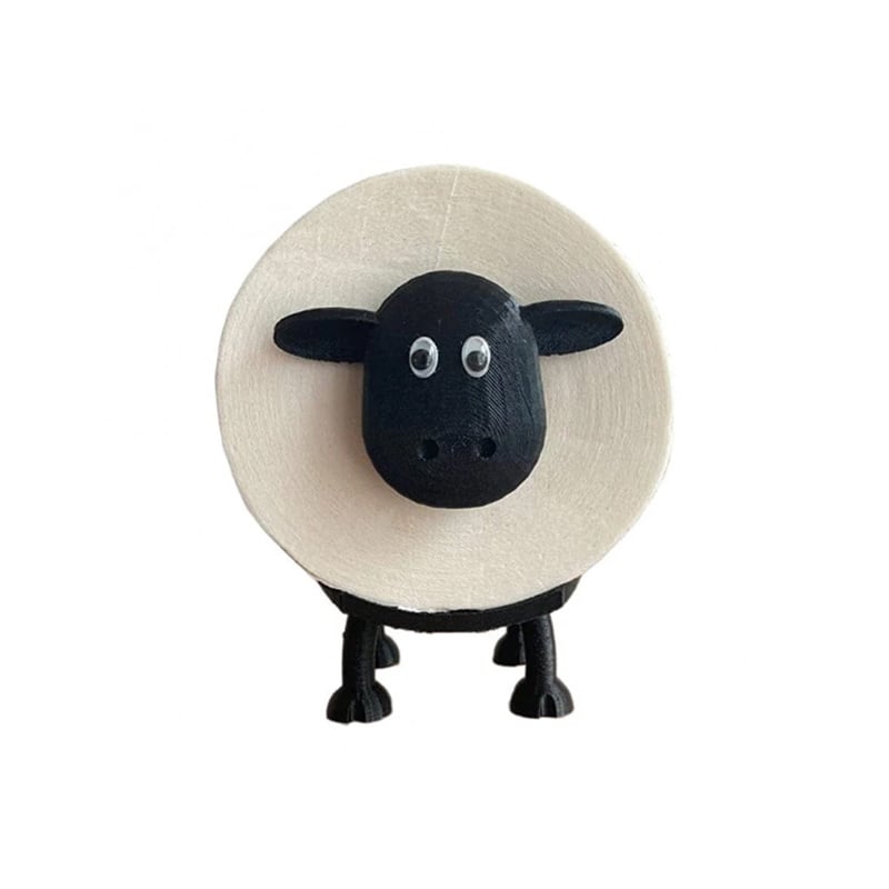 White sheep toilet paper holder, holding standard rolls, a cute and practical bathroom organizer