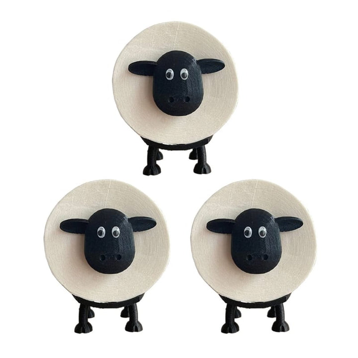 A line of cute sheep toilet paper holders, various colors, ideal for stylish bathroom organization