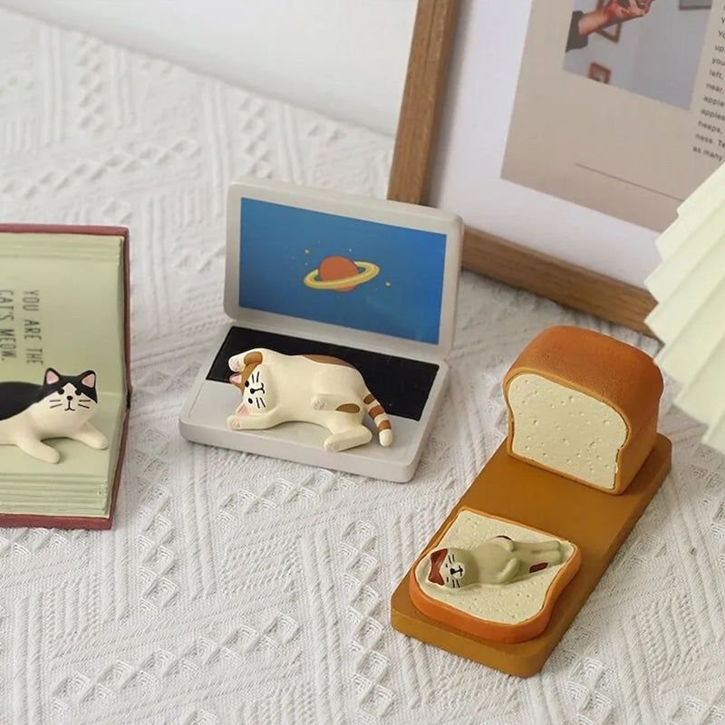 Black cat tech accessory, resin phone stand, a sleek desktop accessory for your home office