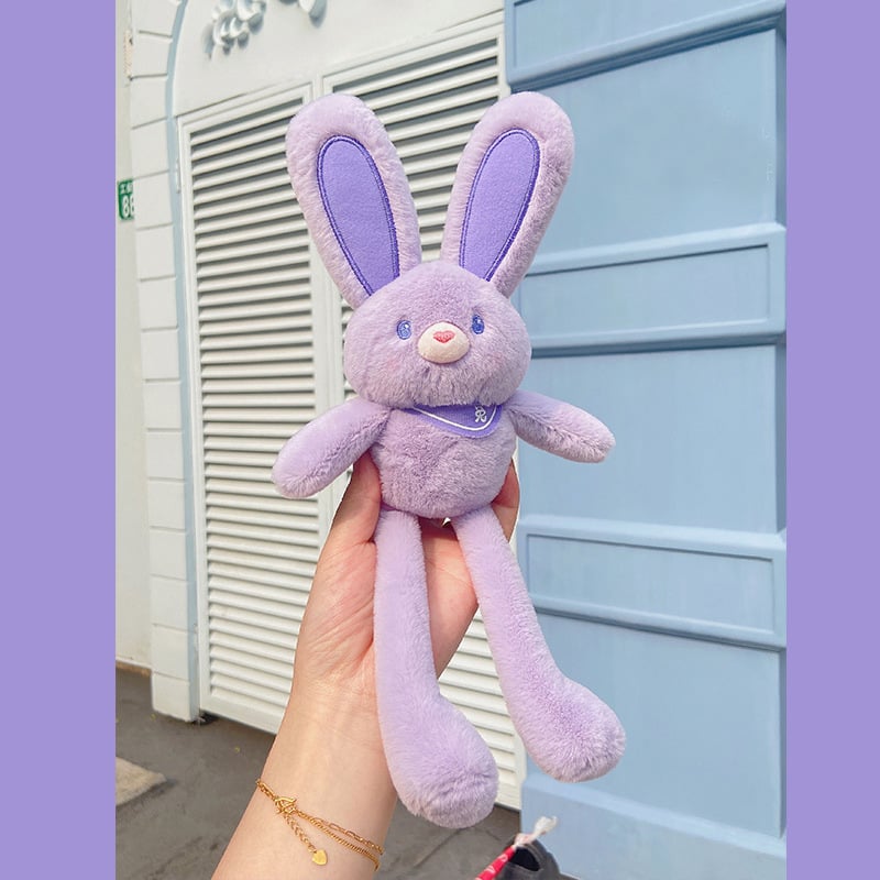 Rabbit themed plush keychain, a charming and soft toy for kids' bags, featuring embroidered eyes
