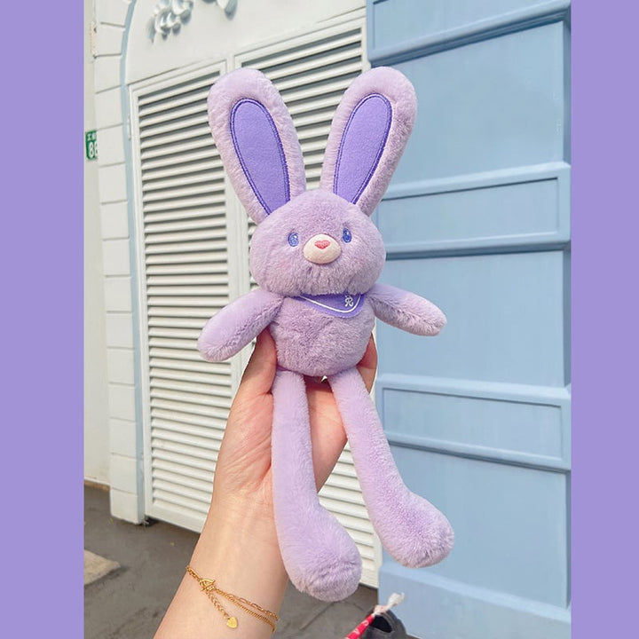 Rabbit themed plush keychain, a charming and soft toy for kids' bags, featuring embroidered eyes