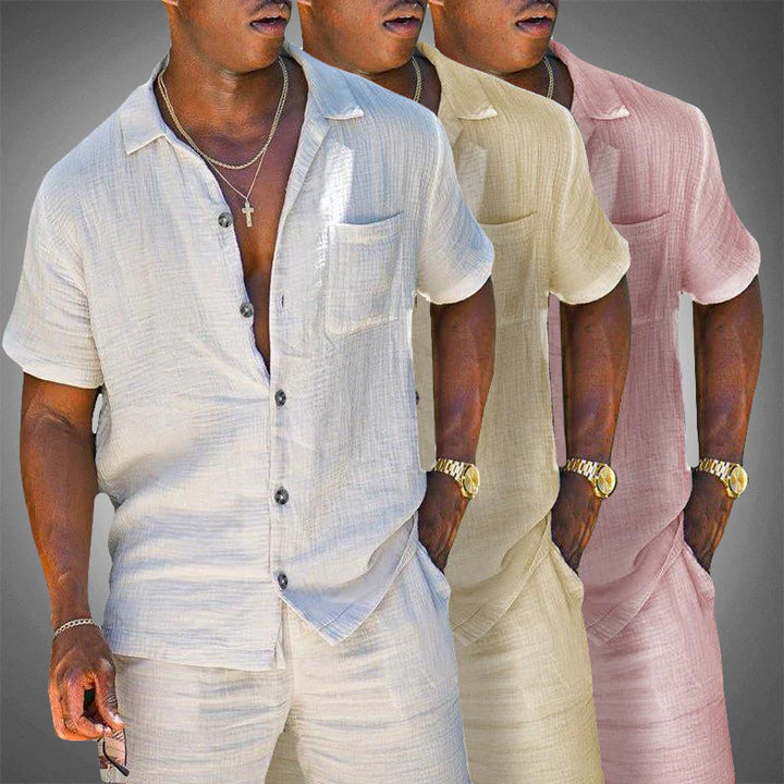 Men's Comfortable Linen Blend Two-Piece Set for Summer
