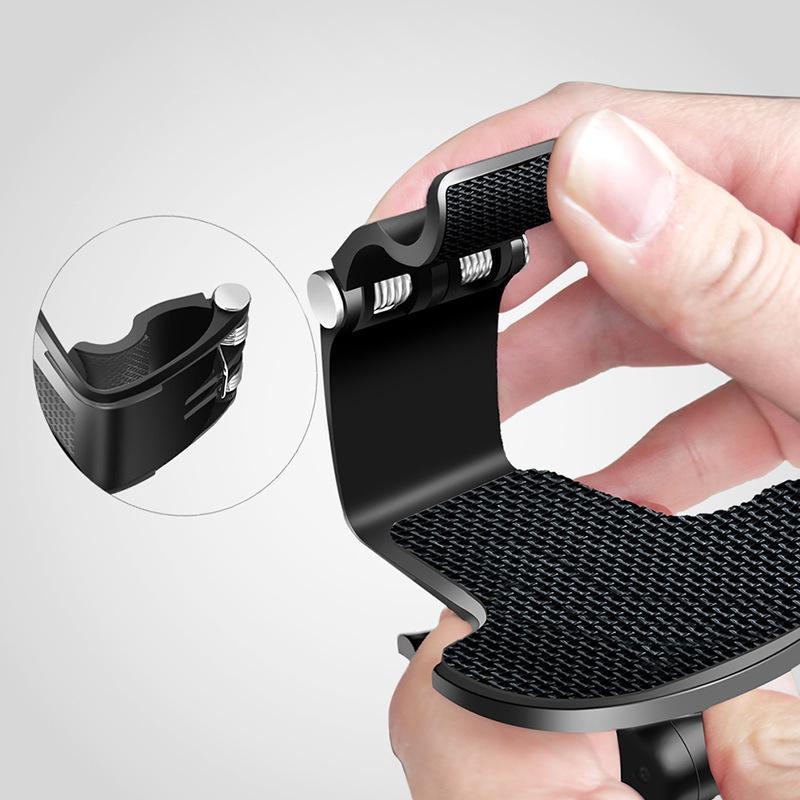 Veh-tech universal phone mount, securely holding a phone above the steering wheel