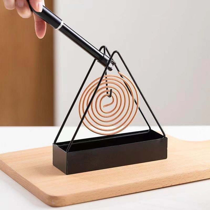 Hanging mosquito coil burner made of durable iron, perfect for porches, patios, and garden areas.