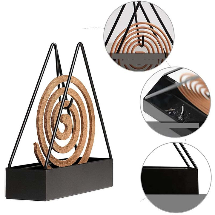 Stylish pest control: an iron mosquito coil holder designed to complement outdoor home decor.