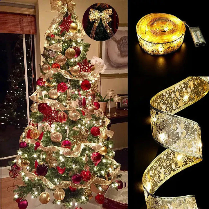Decorative LED ribbon string lights, warm white, perfect for cozy home decor