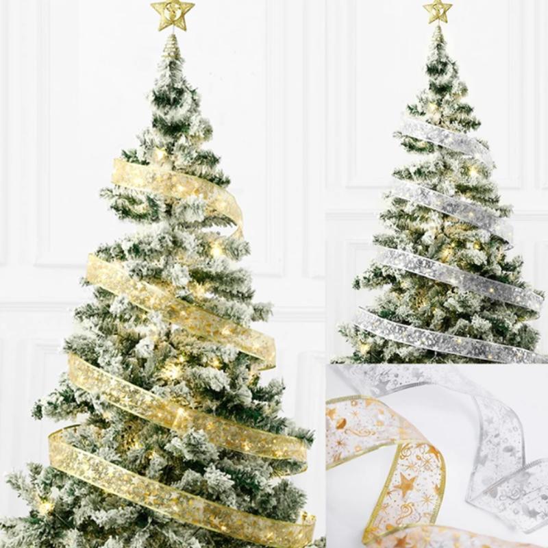 Long strand of LED ribbon string lights, illuminating a festive holiday scene