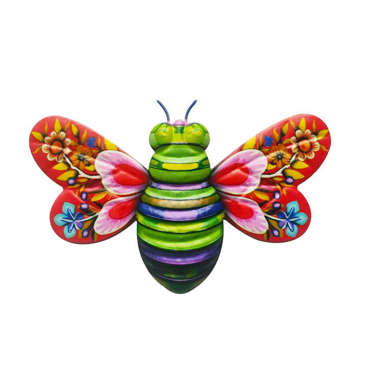 Decorative bee accent for homes & gardens, robust metal construction ensures longevity.