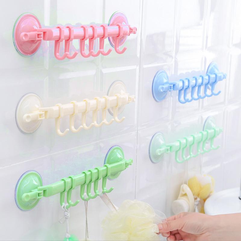 Detachable sucker hook, clear, strong suction for kitchen towel hanging, no drill