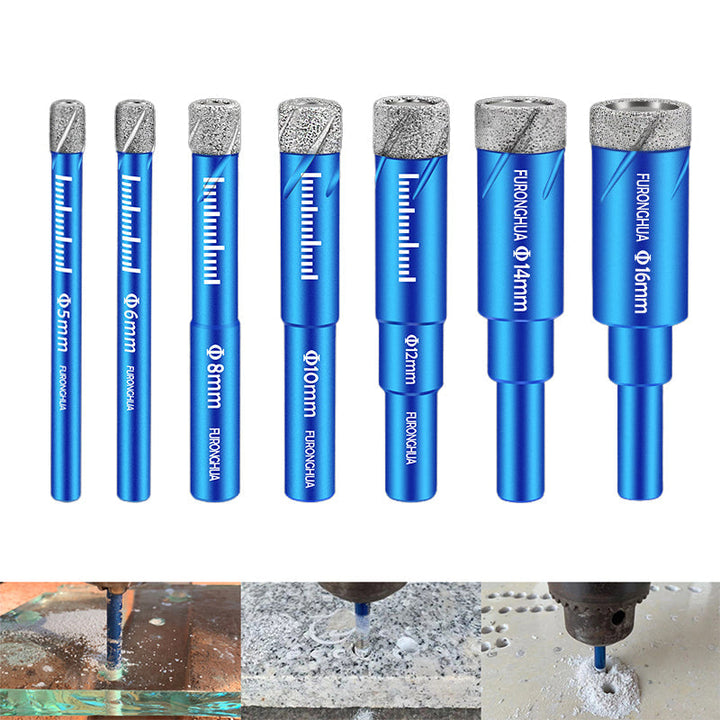 Close-up of a diamond drill bit, perfect for ceramic, glass, and stone hand tool applications