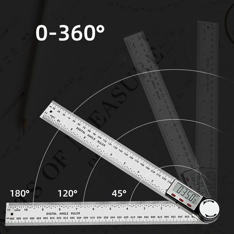 Handheld digital angle finder with clear display, perfect for carpentry & home projects