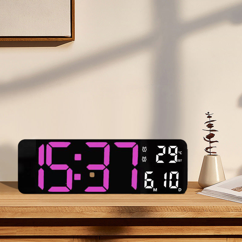 Large format digital LED wall clock, making time easily readable from a distance