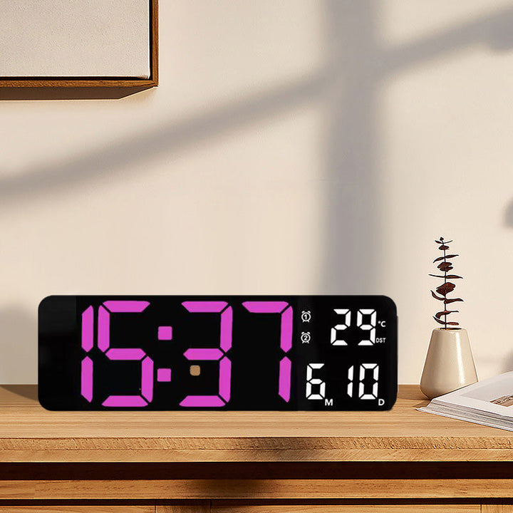 Large format digital LED wall clock, making time easily readable from a distance