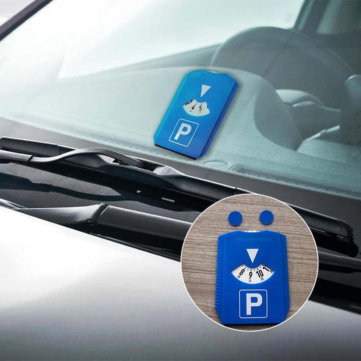 Digital parking timer gadget, perfect for vehicles, featuring a robust blue plastic scraper.