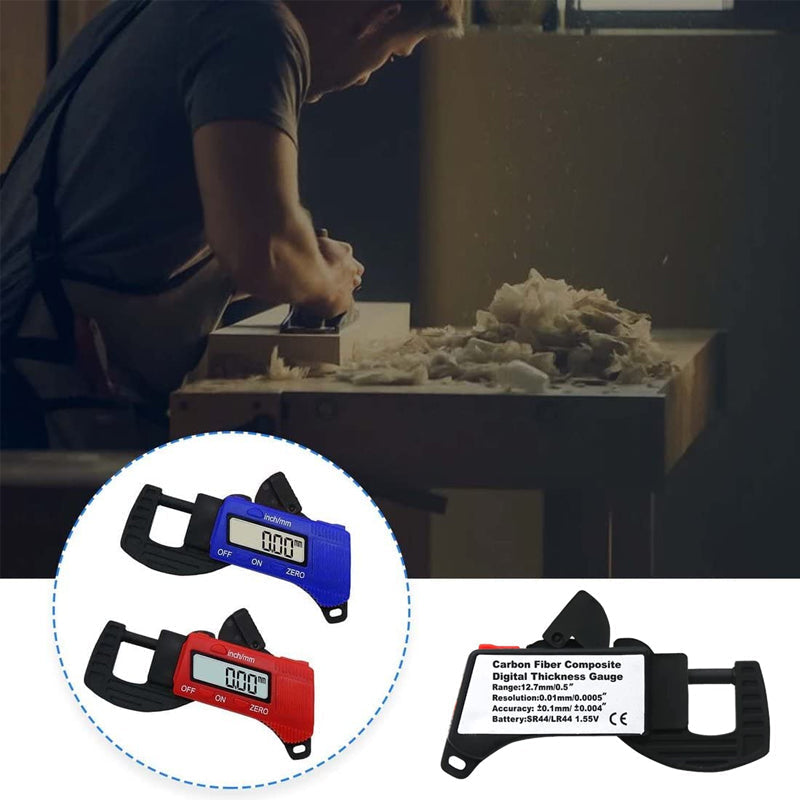 Professional digital micrometer for accurate thickness measurement of leather, metal, and other materials
