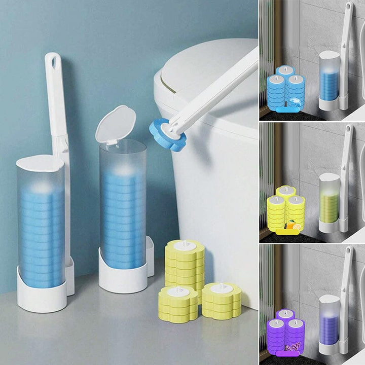 Toilet wand with strong cleaning power and disposable scrubbing pads for ultimate hygiene