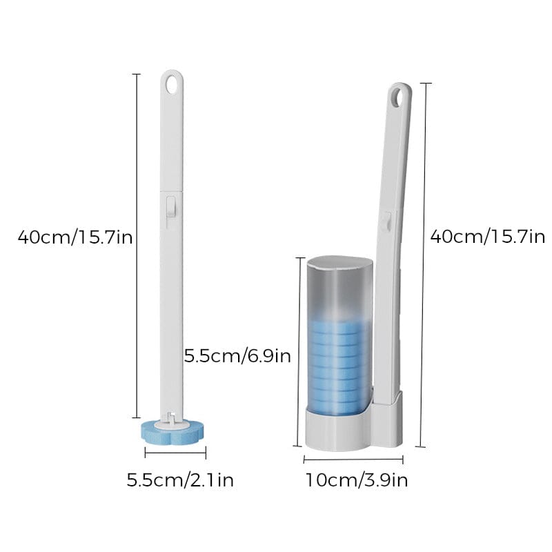 Bathroom cleaning tool: ergonomic wand & Klik-Pads for a spotless, germ-free toilet