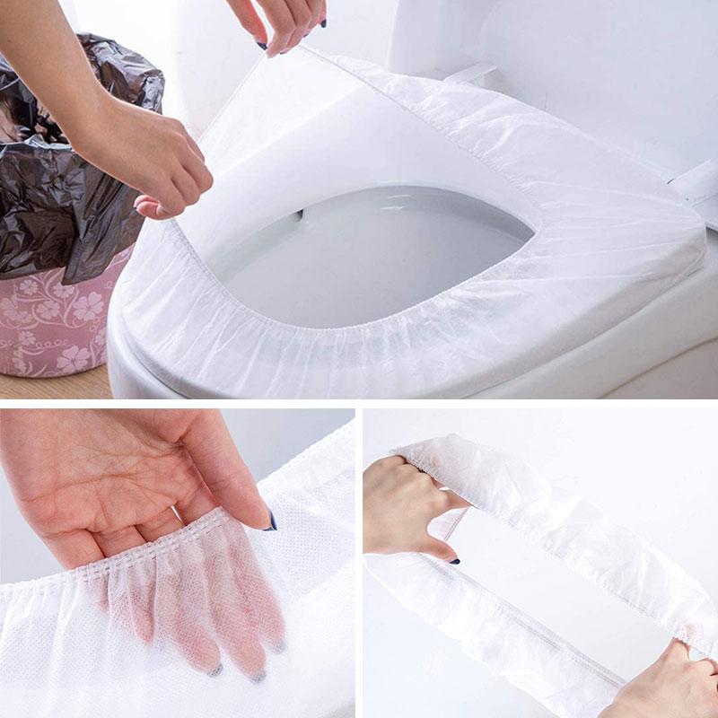 Disposable toilet seat covers for public restrooms, promoting hygiene & sanitation while traveling.