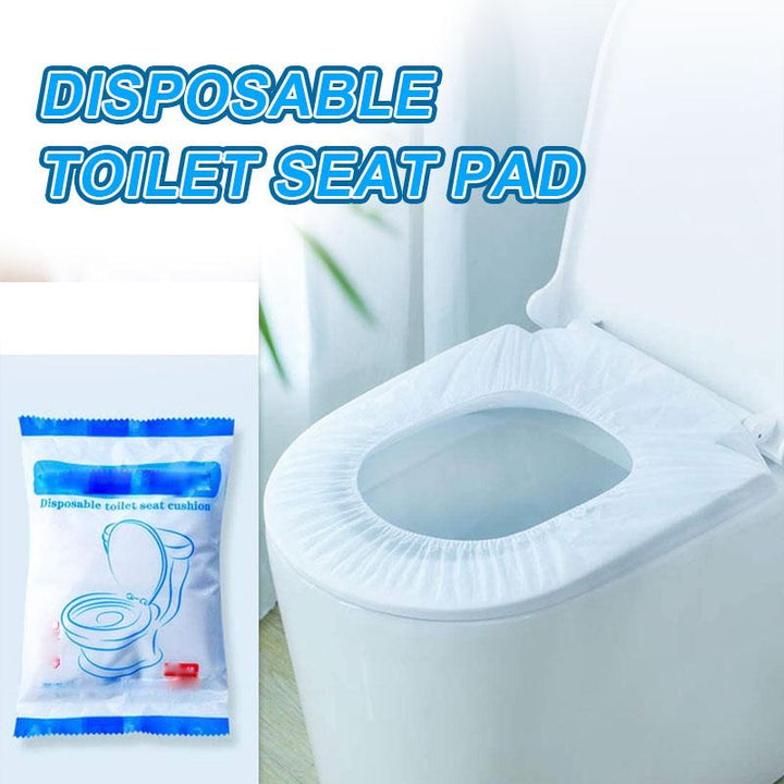 Sanitary disposable toilet cover, waterproof paper for public bathroom use, ideal for travel hygiene.