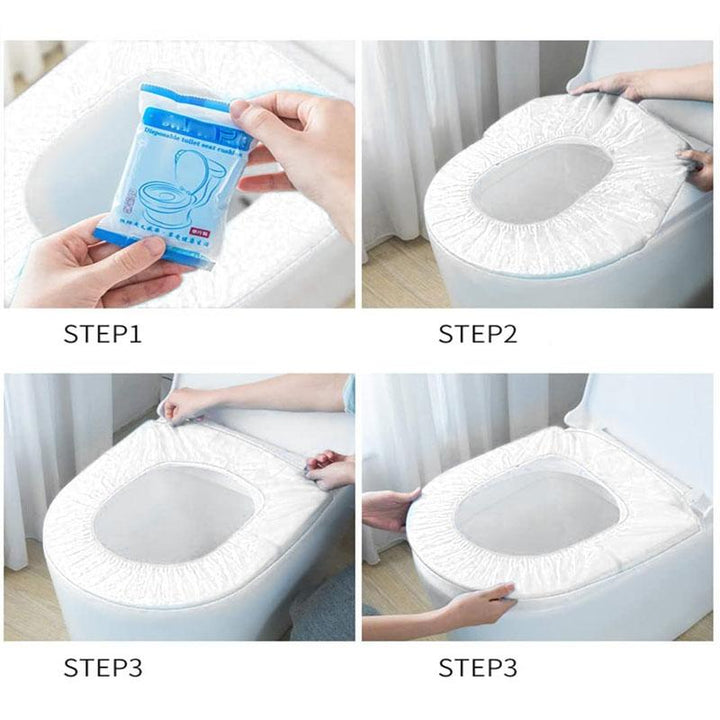 Portable disposable toilet seat covers, essential restroom accessory for clean public bathroom experiences.