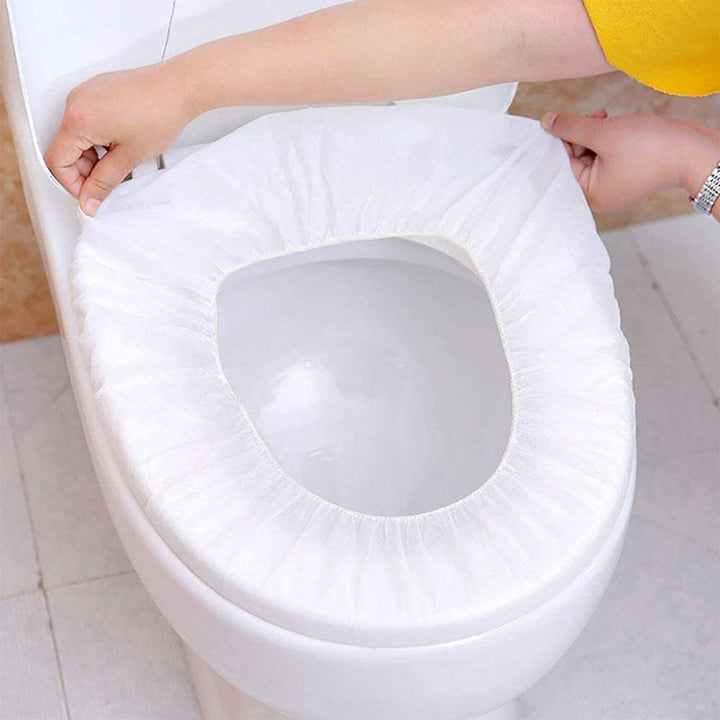 Bulk pack of disposable toilet seat covers, offering hygienic protection in public toilets & travel.