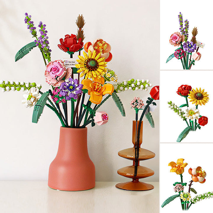 DIY botanical building block kit components, for creating a stunning floral display.