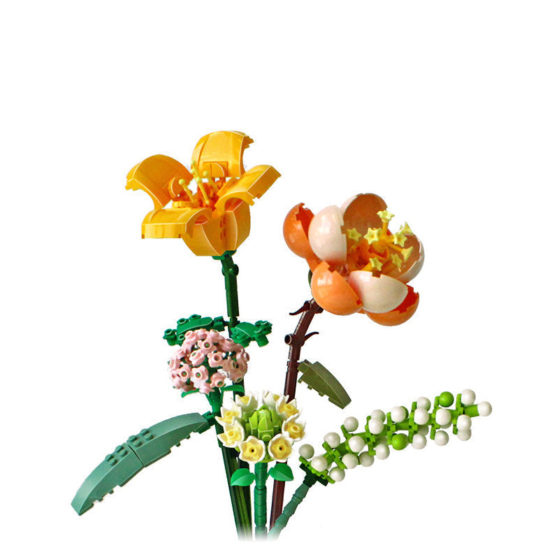 Creative gift: DIY botanical building block bouquet, an adult craft for flower lovers.