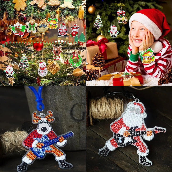 Christmas-themed diamond painting set, a creative DIY kit for holiday art and sticker making