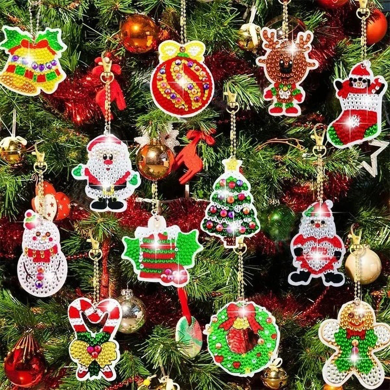 Holiday craft diamond painting kit, perfect for making unique Christmas decor and sticker art