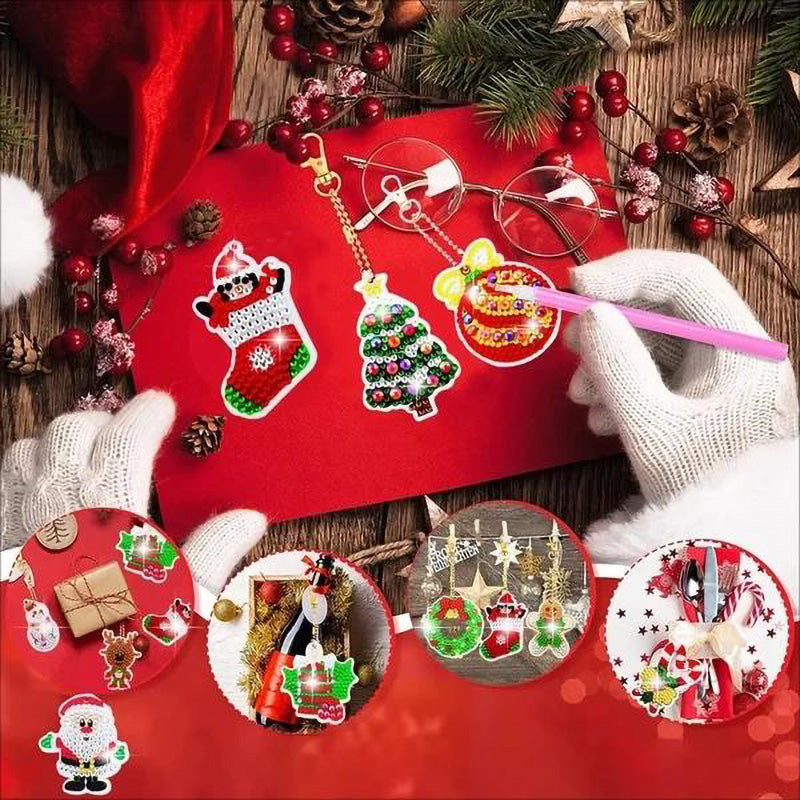Acrylic gems Christmas diamond painting, easy-to-use kit for festive sticker art creation