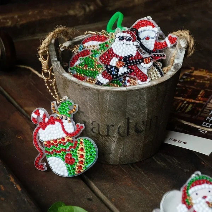 Diamond painting project for Christmas, a complete DIY kit for festive holiday home decor