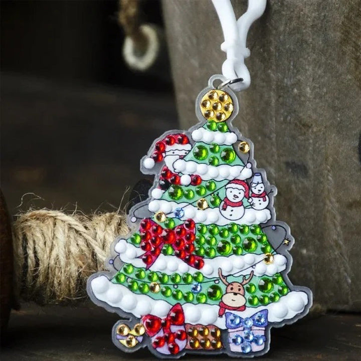Acrylic DIY Christmas diamond painting kit, fun activity to create sparkling holiday sticker art