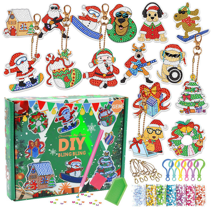 Sparkling Christmas diamond painting kit, create festive sticker art, great for holiday crafting