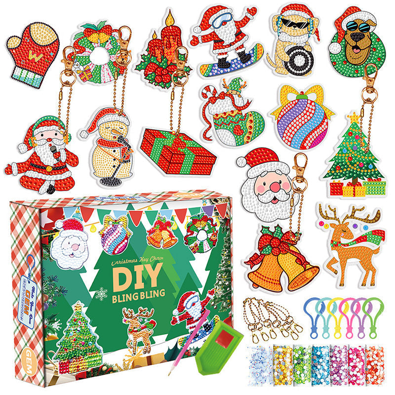DIY Christmas diamond art kit, a fun and easy holiday craft project for unique festive decor
