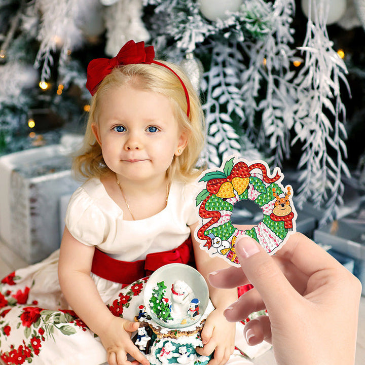 Acrylic diamond painting kit, Christmas holiday theme, easy to do sticker art for festive fun