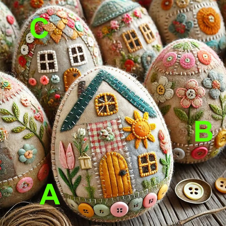 Packaging for the DIY Felt Easter Egg House Craft Kit, perfect family activity