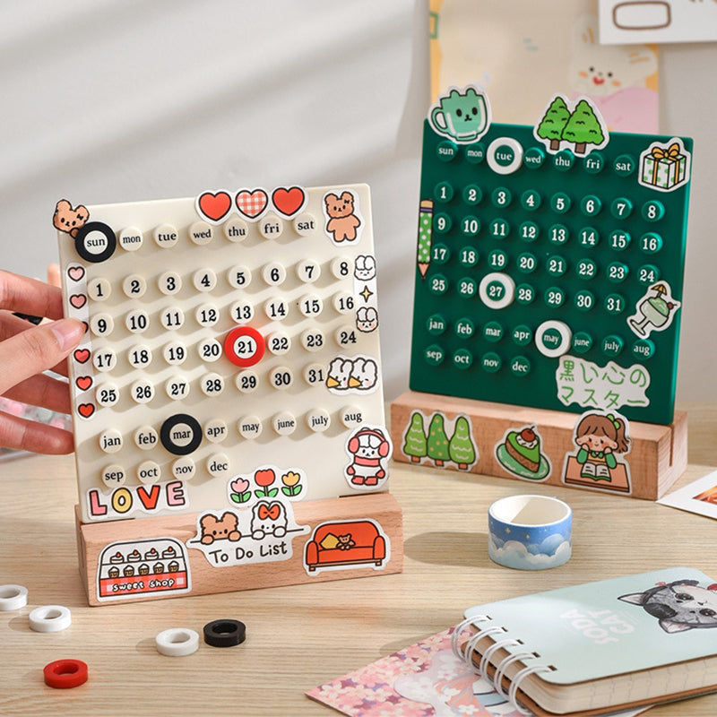 Unisex DIY perpetual desk calendar, a reusable office accessory and unique craft kit