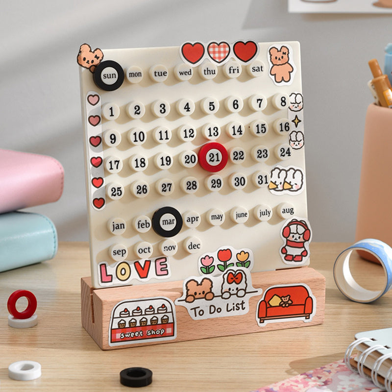 Craft your own perpetual desk calendar, a stylish and reusable home decor item