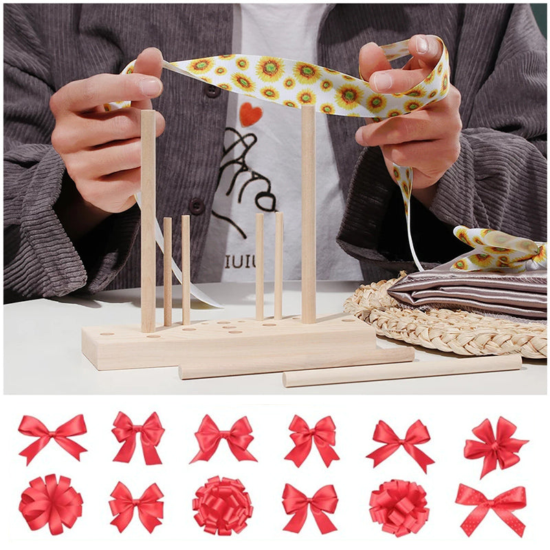 Essential craft tool: wooden ribbon bow maker for custom gift wrapping and decorations