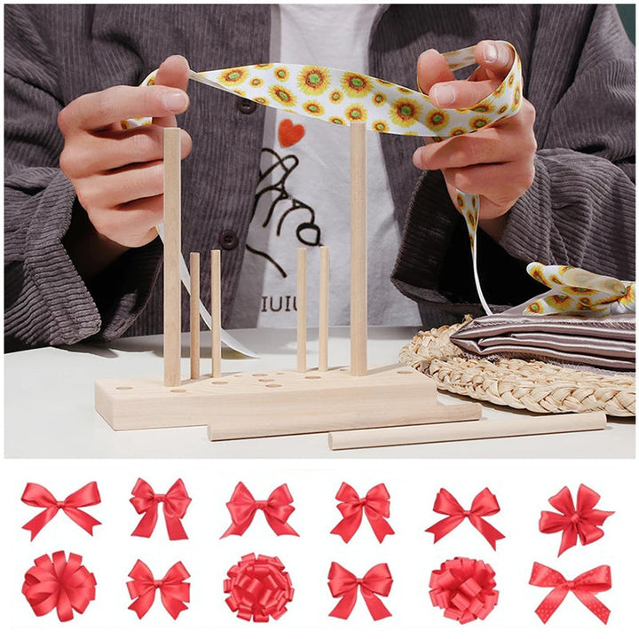 Essential craft tool: wooden ribbon bow maker for custom gift wrapping and decorations
