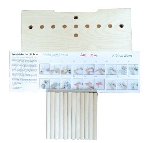 Ribbon bow making aid: wooden tool for DIY projects, gift adornment, and craft supplies