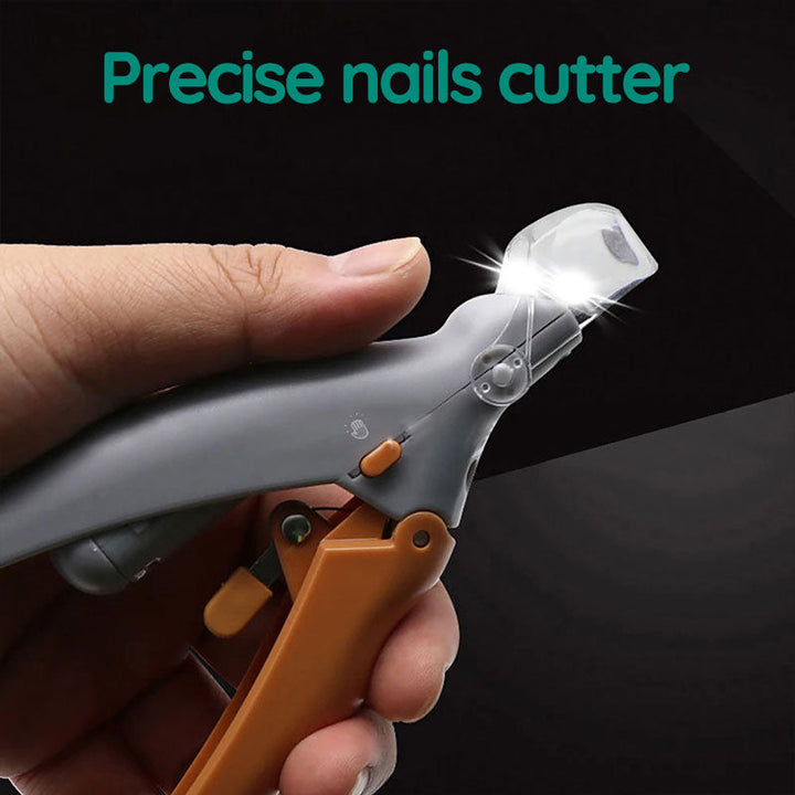 Safe dog nail clippers for pet grooming, featuring quick sensor and LED light for secure nail trims.