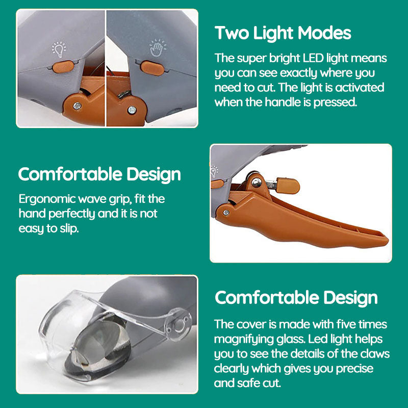 Quick sensor dog nail clippers with LED for safe, easy trimming, essential for dog care.