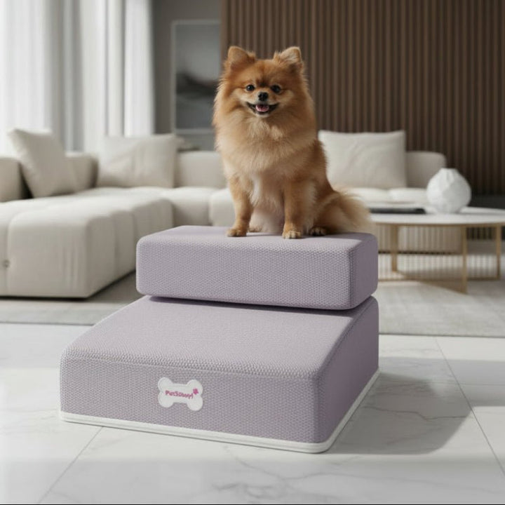 Pet stairs for dogs & cats, offering crucial joint support & mobility aid for elderly pets.
