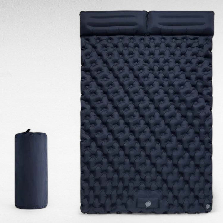 Versatile double air mattress, portable for camping, hiking, and travel. Comfortable 2-person sleeping pad.