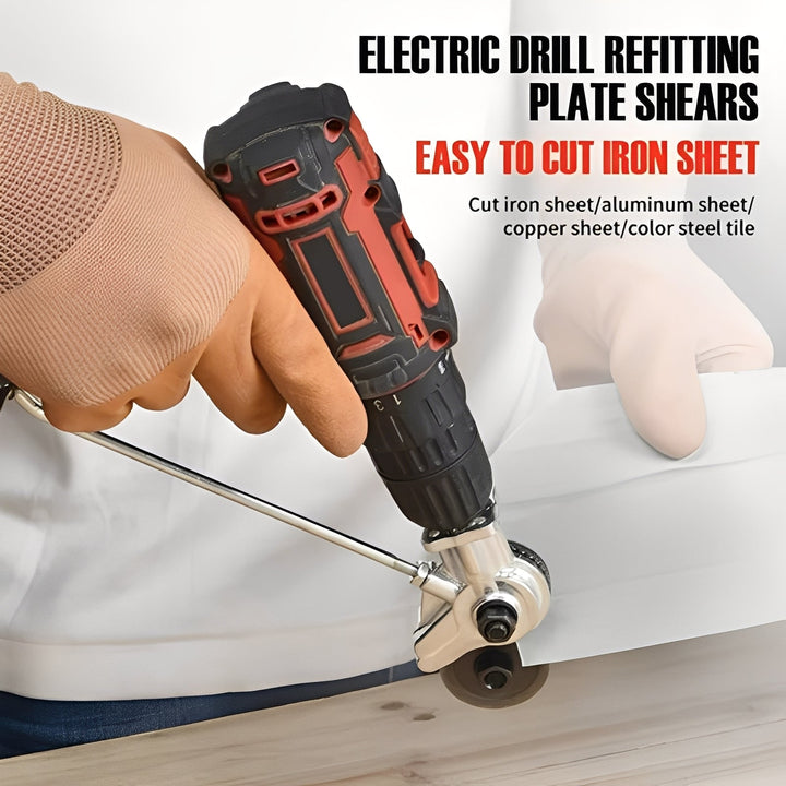 Sheet Metal Cutter Attachment: Converts electric drill into a powerful shear for precise cutting of various metals.