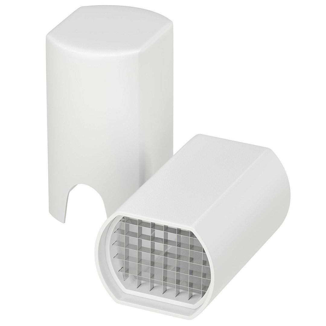 Complete kitchen set: a yellow potato chipper and a black vegetable peeler, ready for use