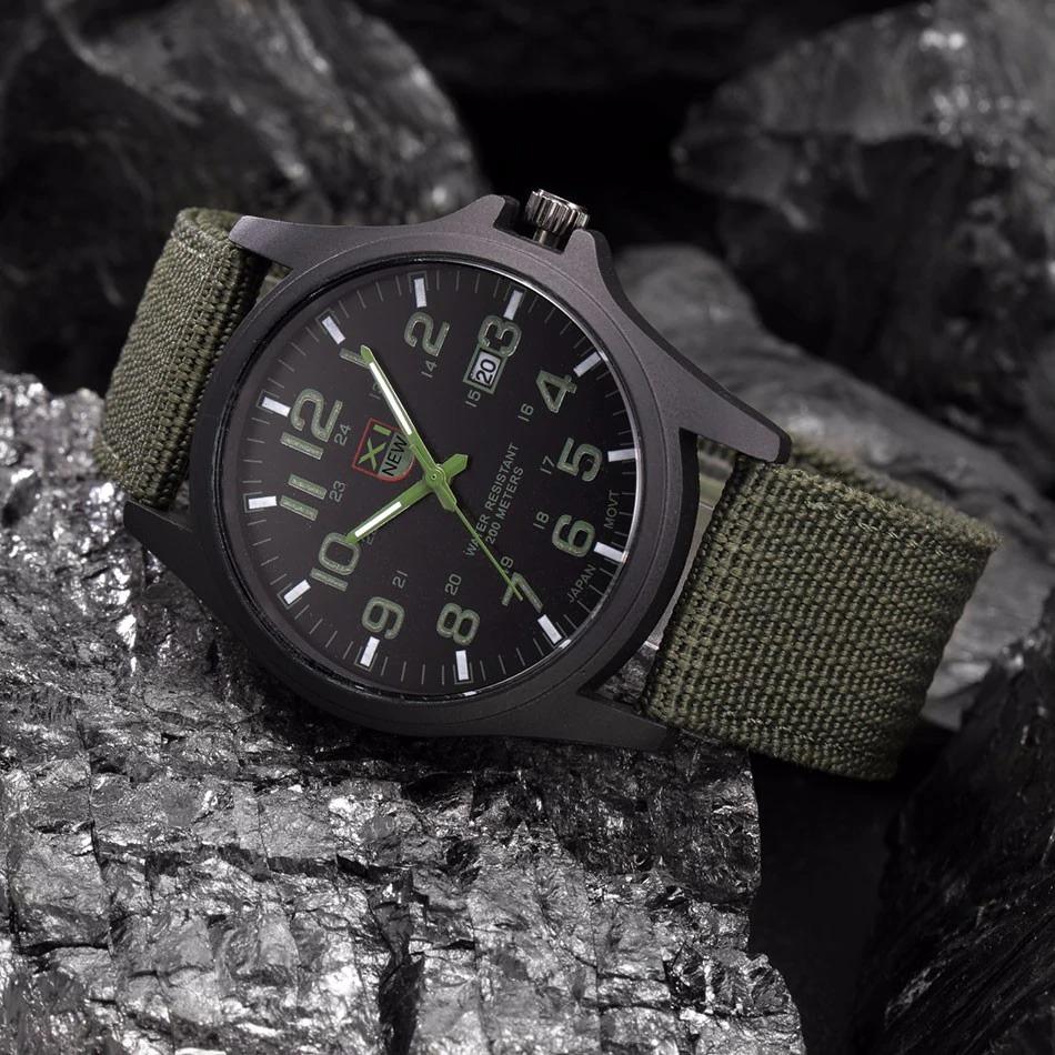 Durable men's outdoor watch, waterproof & shock resistant. Features silicone strap, adventure-ready for active men.